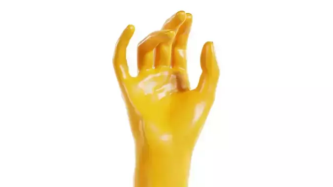 Idle Relaxed Realistic Hand Low-poly 3D model