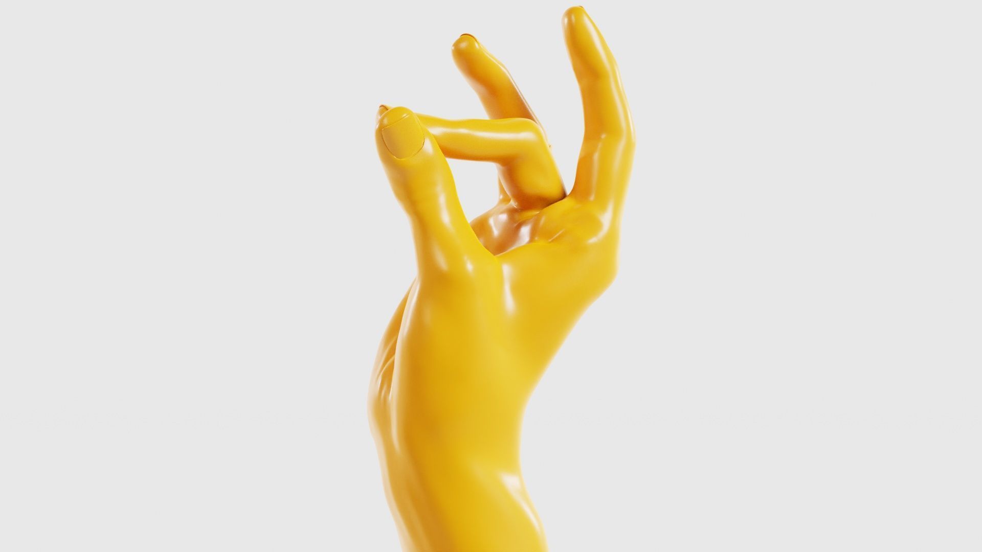 Pinch Gesture Realistic Hand Low-poly 3D model_22