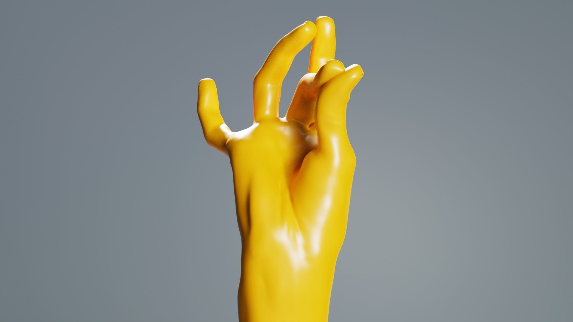 Pinch Gesture Realistic Hand Low-poly 3D model_3