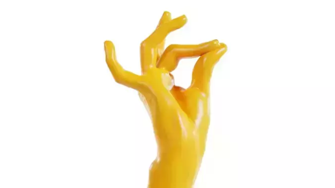 Pinch Gesture Realistic Hand Low-poly 3D model