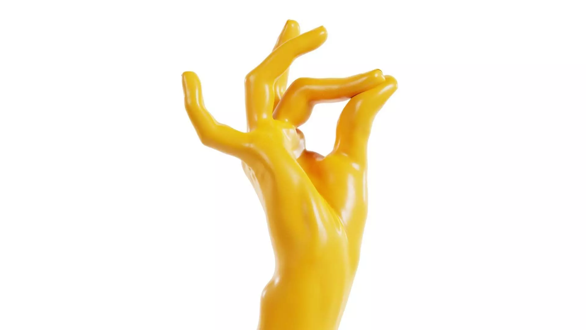 Pinch Gesture Realistic Hand Low-poly 3D model_0