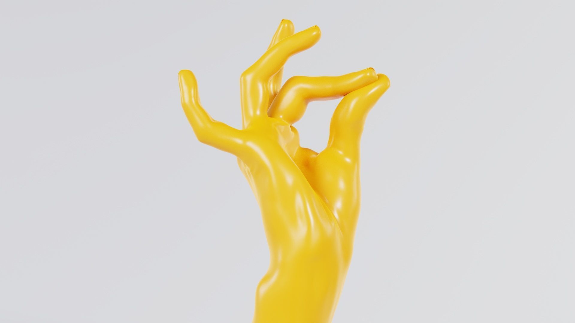 Pinch Gesture Realistic Hand Low-poly 3D model_2