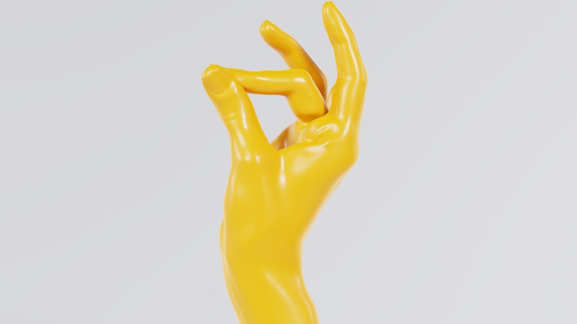 Pinch Gesture Realistic Hand Low-poly 3D model_5