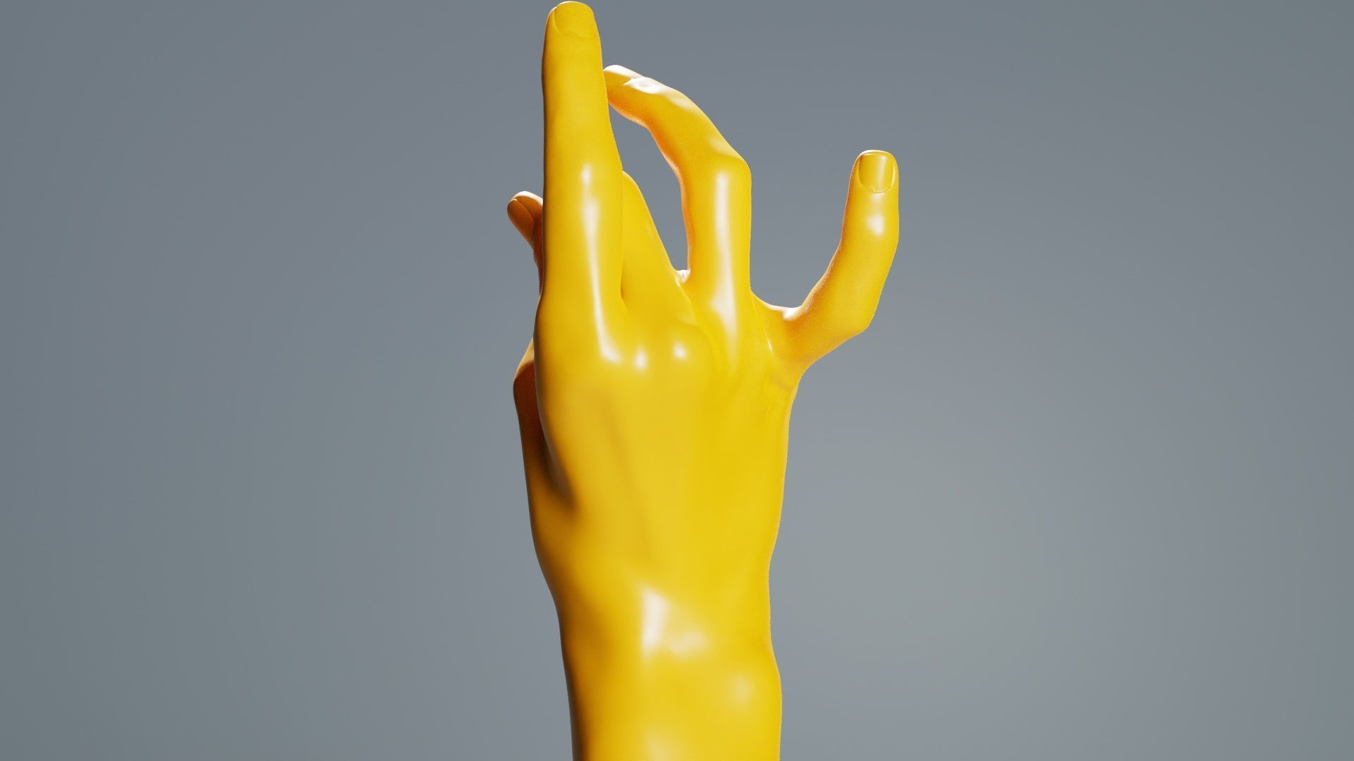 Pinch Gesture Realistic Hand Low-poly 3D model_8