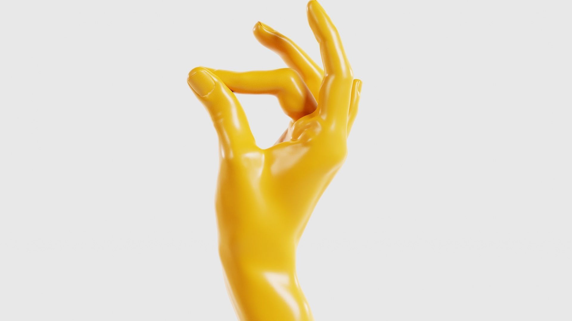 Pinch Gesture Realistic Hand Low-poly 3D model_21