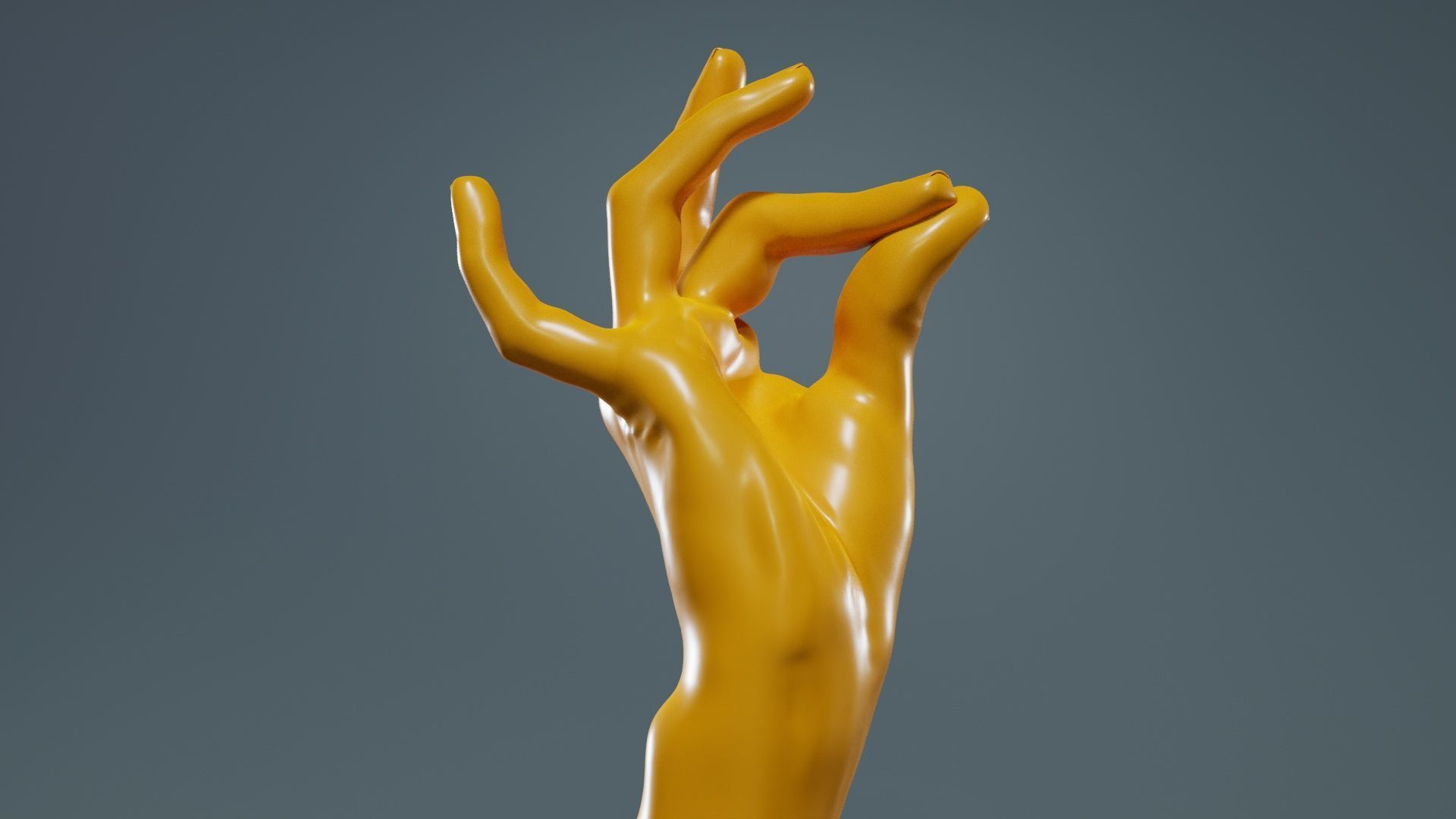 Pinch Gesture Realistic Hand Low-poly 3D model_12