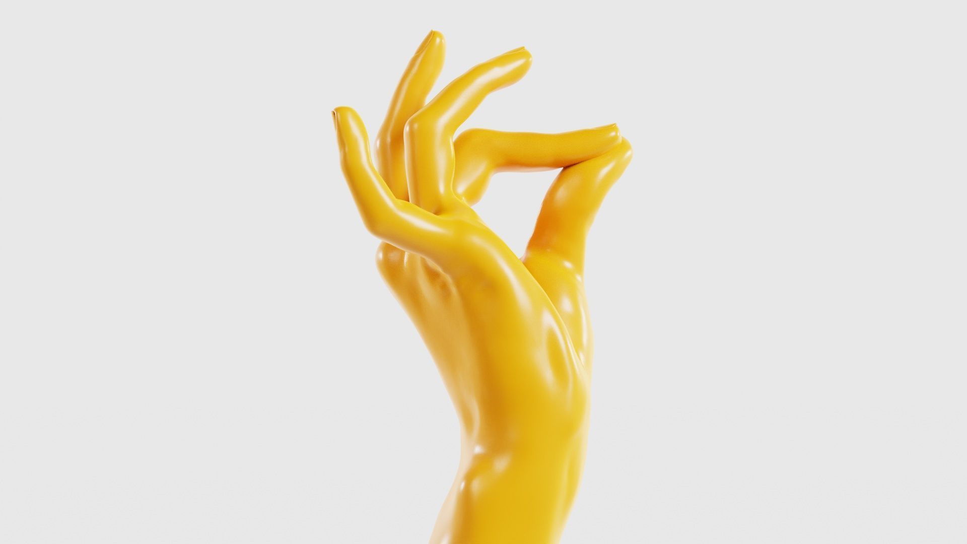 Pinch Gesture Realistic Hand Low-poly 3D model_15