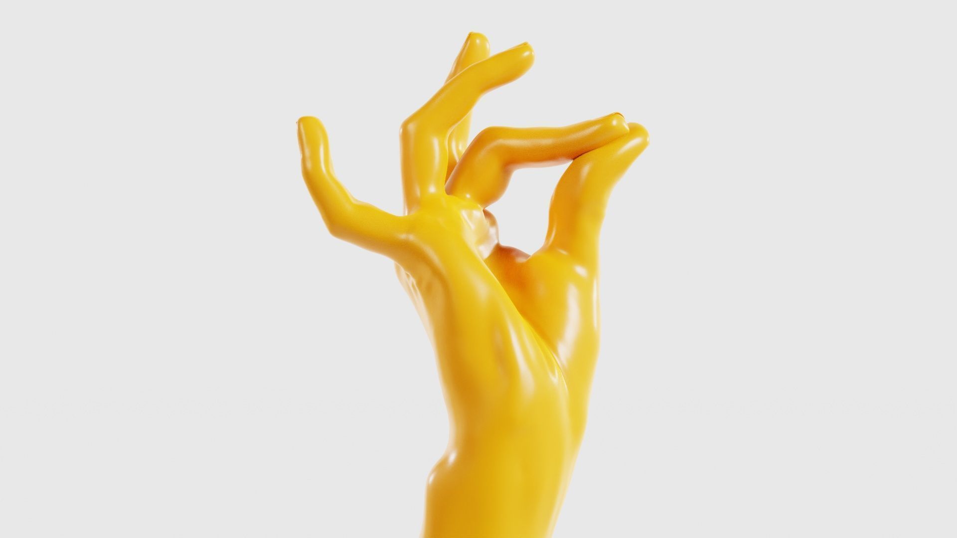 Pinch Gesture Realistic Hand Low-poly 3D model_14