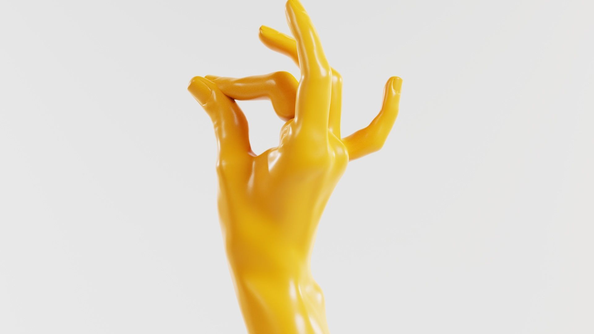 Pinch Gesture Realistic Hand Low-poly 3D model_7