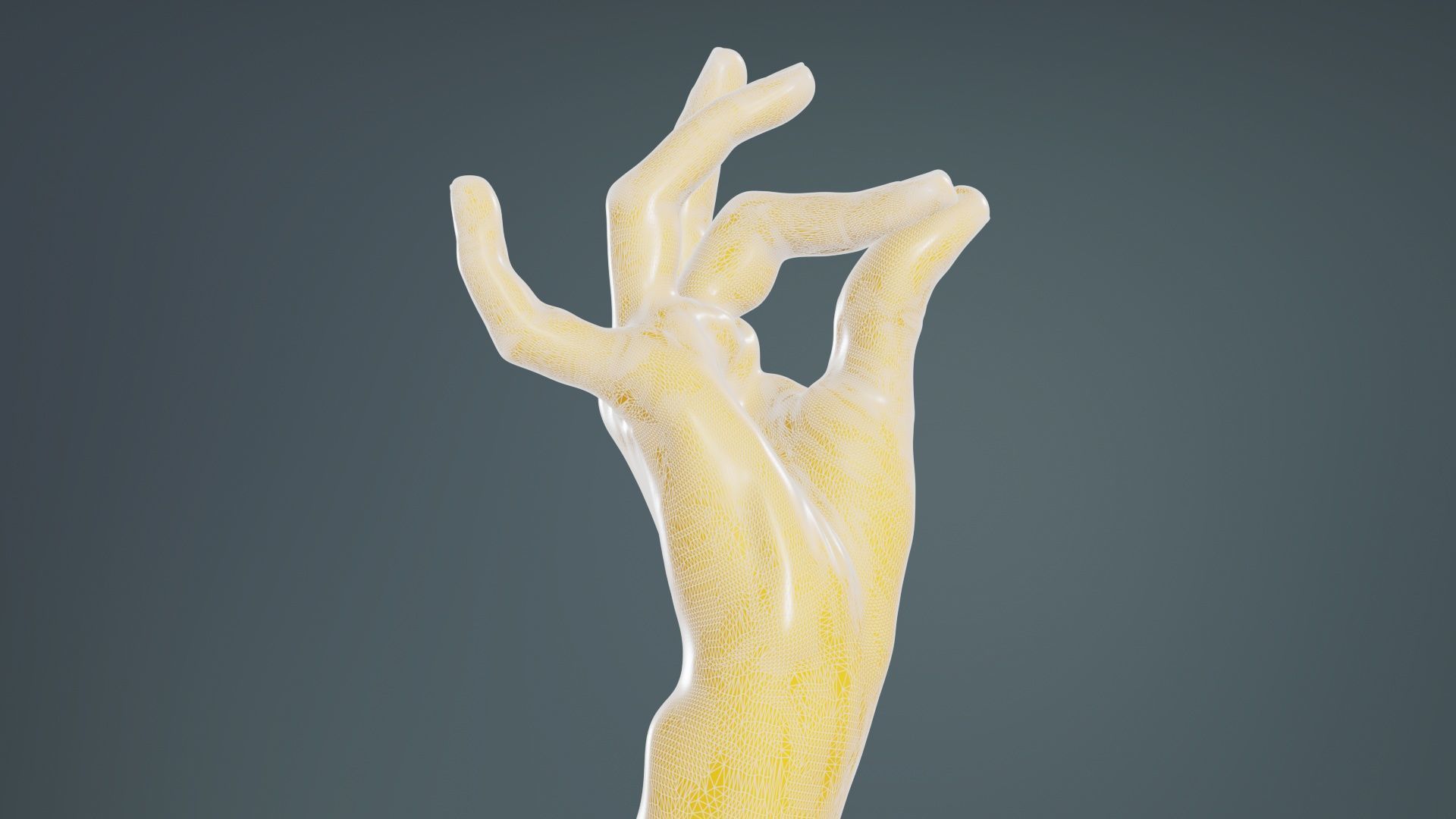 Pinch Gesture Realistic Hand Low-poly 3D model_9
