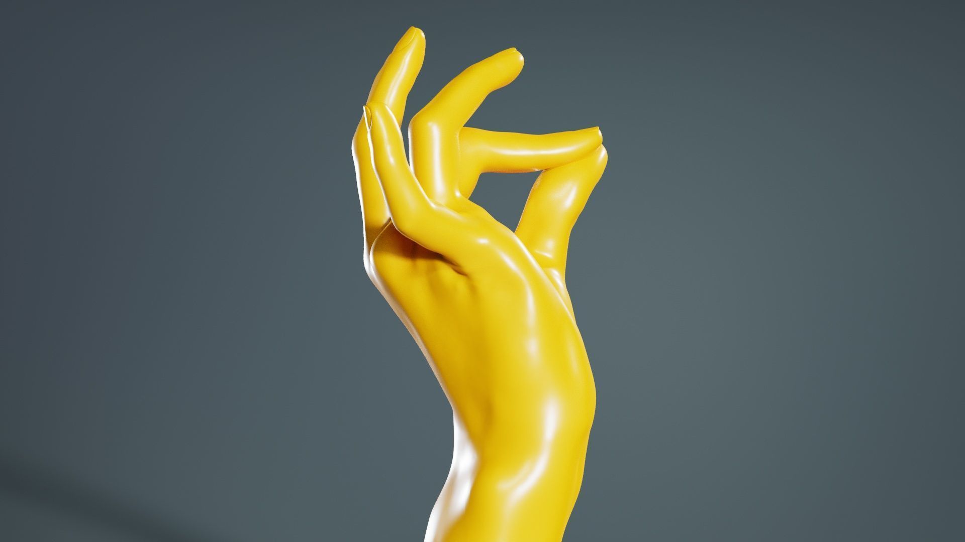 Pinch Gesture Realistic Hand Low-poly 3D model_6