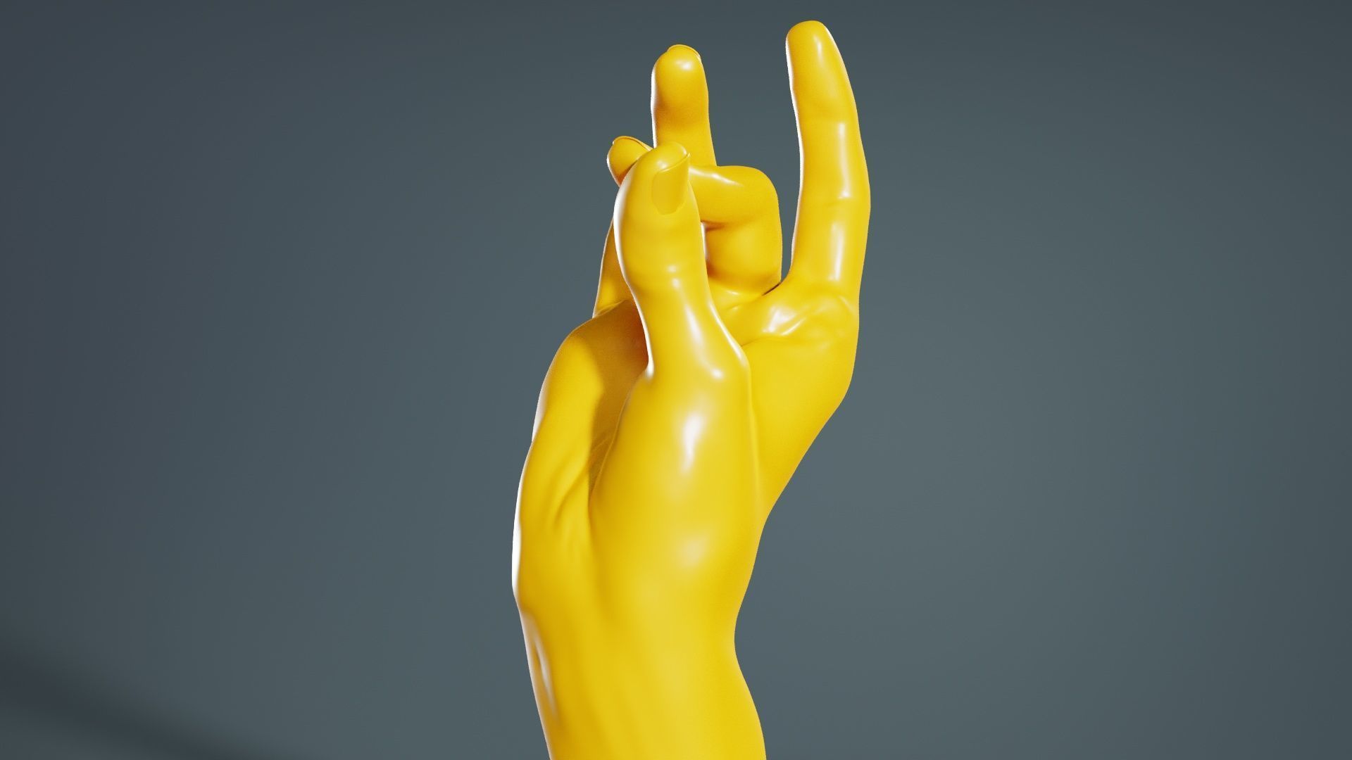 Pinch Gesture Realistic Hand Low-poly 3D model_1