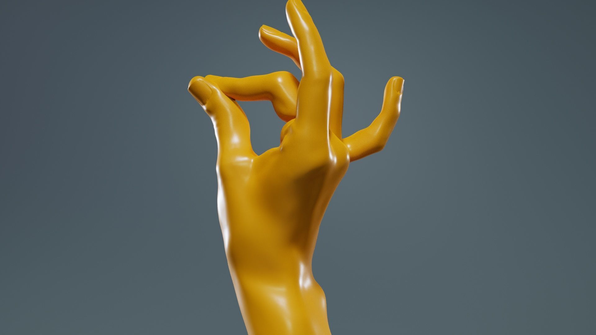 Pinch Gesture Realistic Hand Low-poly 3D model_13