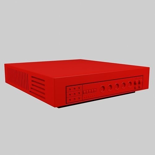 90s TV-connected console Vintage design Low-poly 3D model