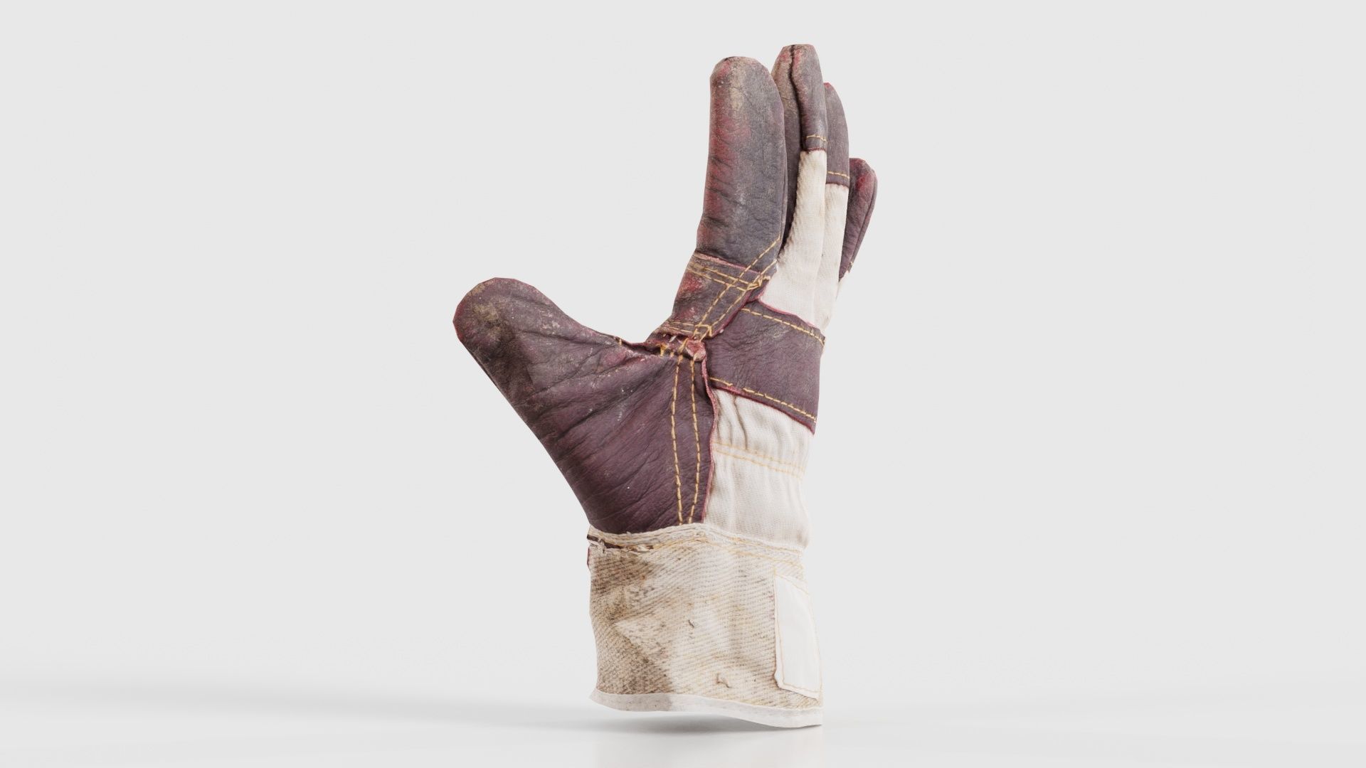 Gloved Hand 002 Low-poly 3D model_17