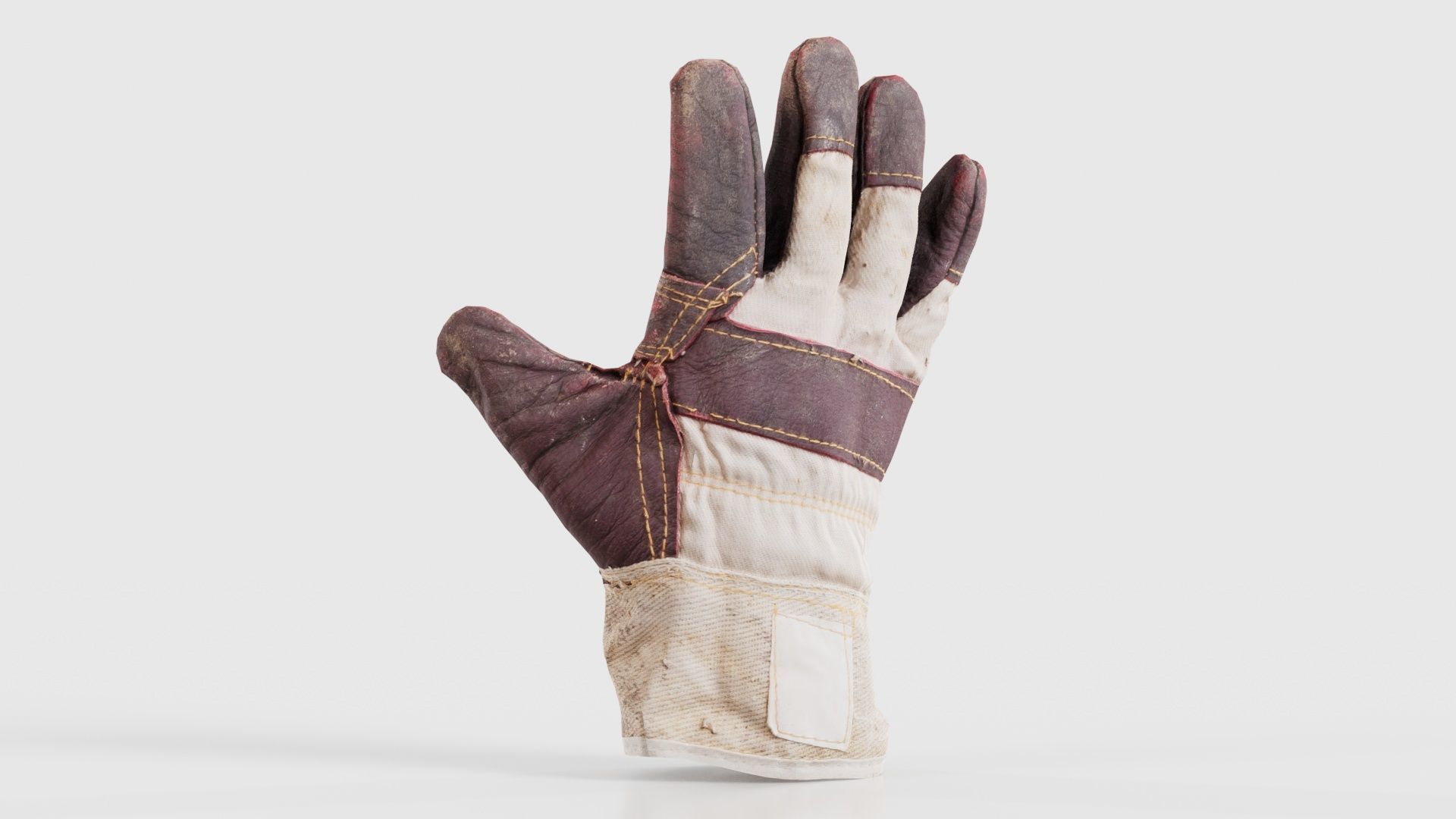 Gloved Hand 002 Low-poly 3D model_16