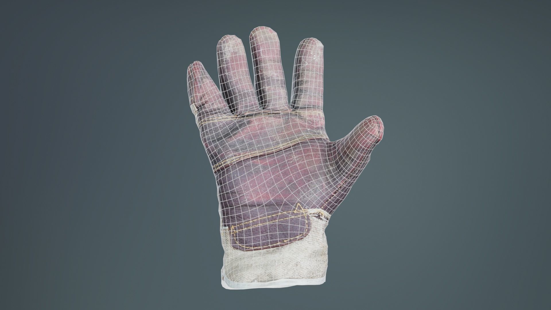Gloved Hand 002 Low-poly 3D model_10