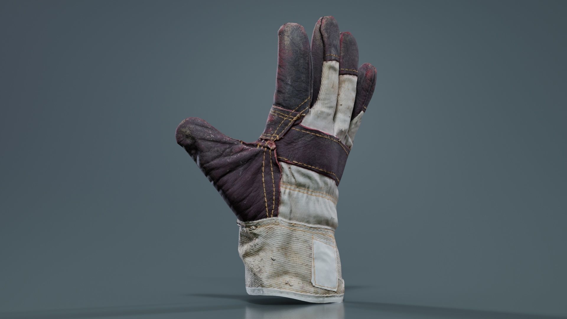 Gloved Hand 002 Low-poly 3D model_8