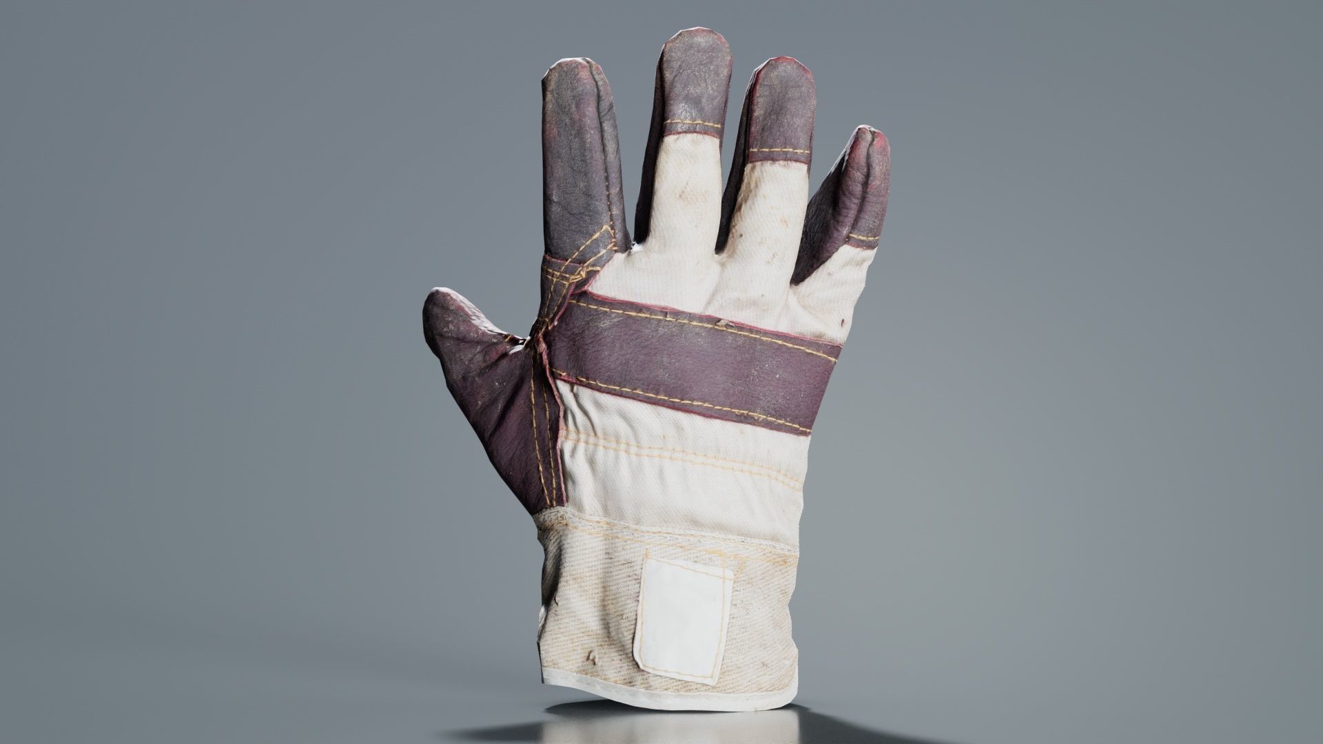 Gloved Hand 002 Low-poly 3D model_4