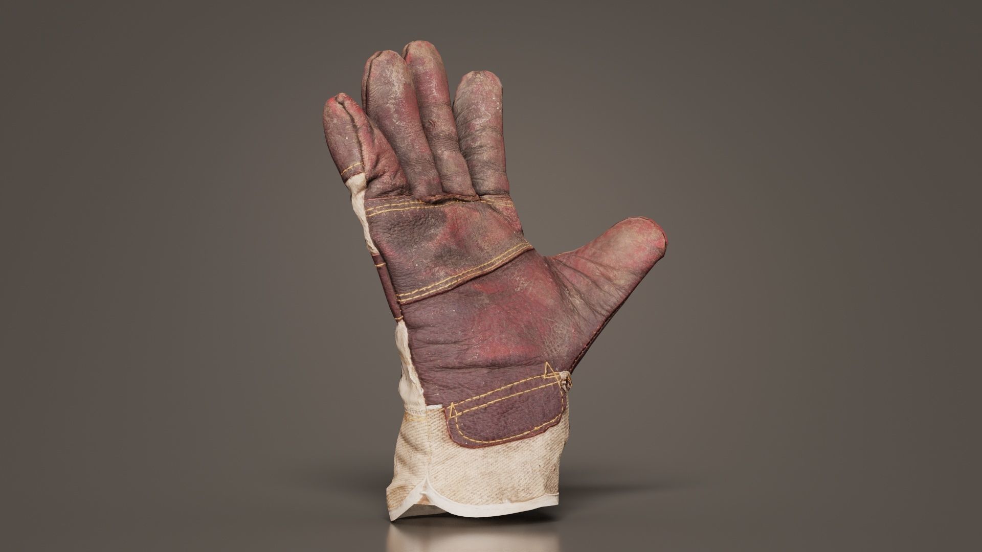 Gloved Hand 002 Low-poly 3D model_1