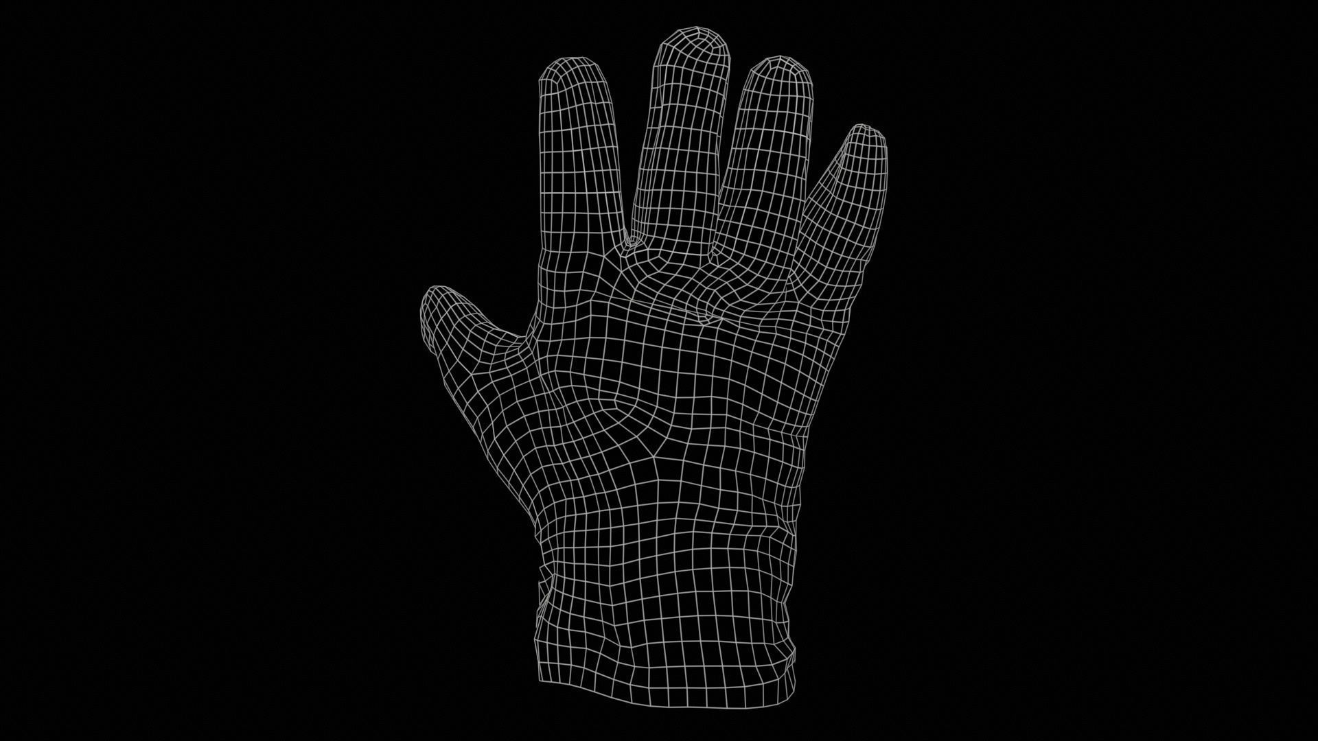 Gloved Hand 002 Low-poly 3D model_11