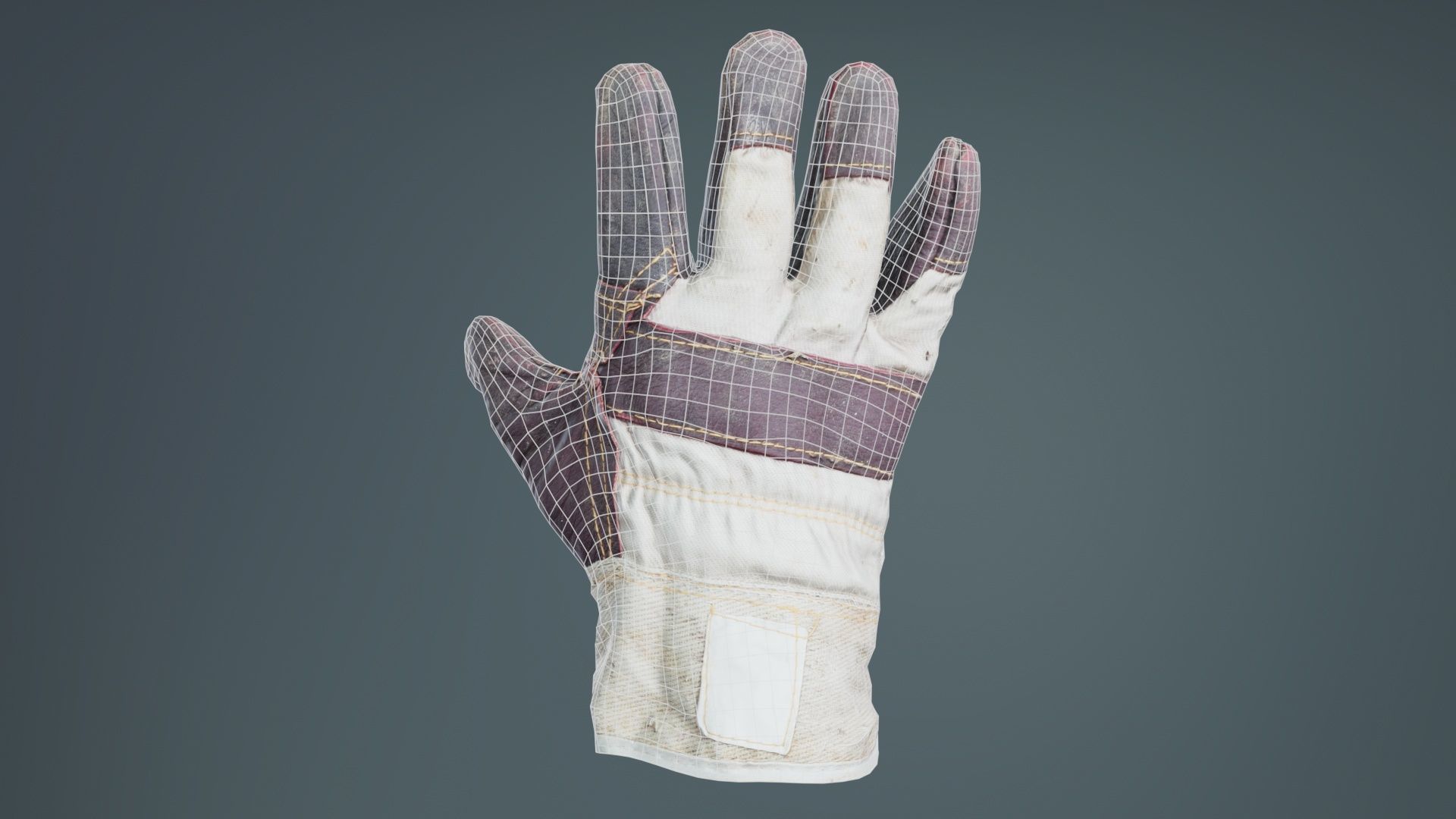 Gloved Hand 002 Low-poly 3D model_9