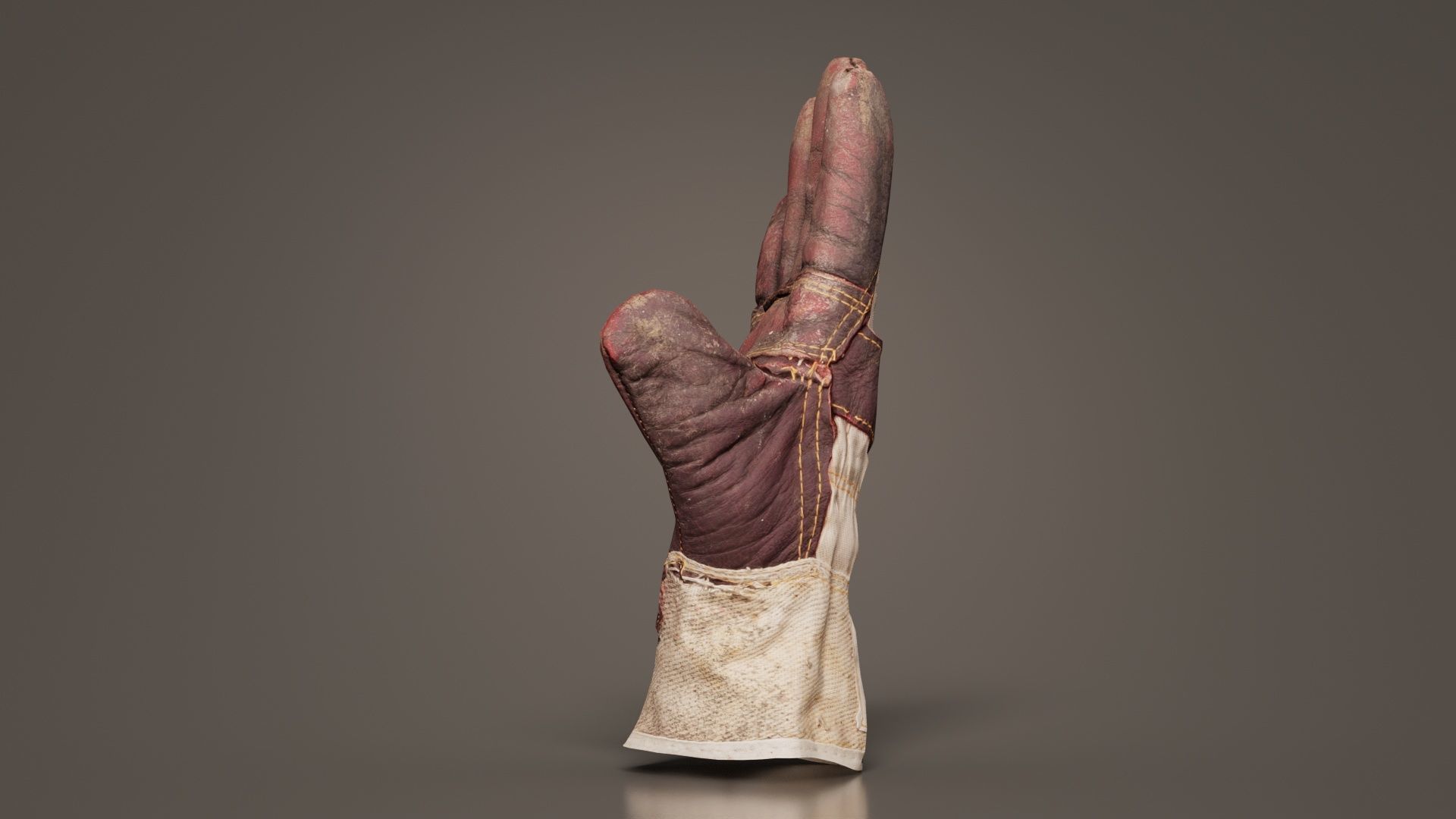 Gloved Hand 002 Low-poly 3D model_2