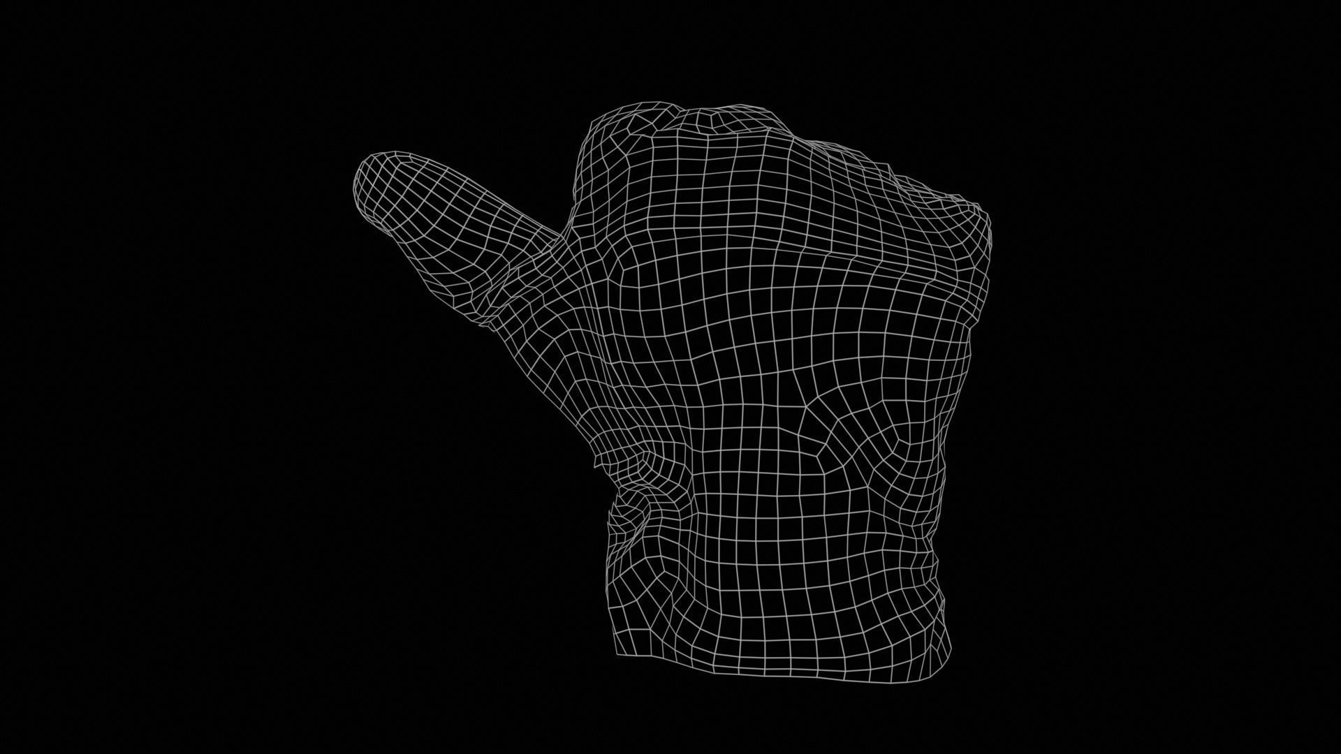 Gloved Hand 003 Low-poly 3D model_11