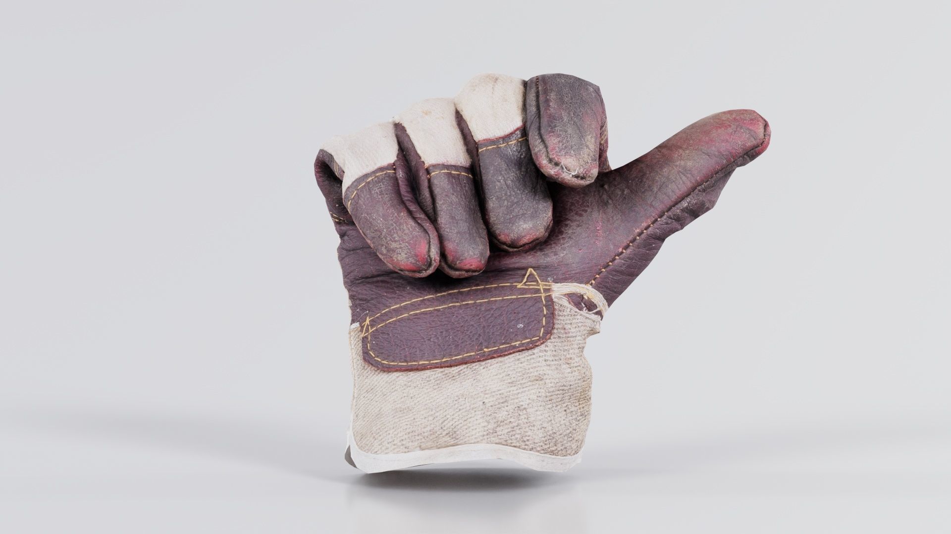 Gloved Hand 003 Low-poly 3D model_7