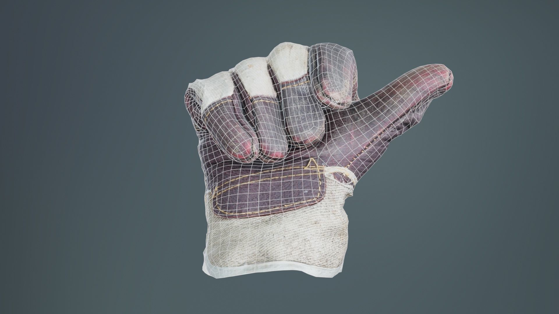 Gloved Hand 003 Low-poly 3D model_10