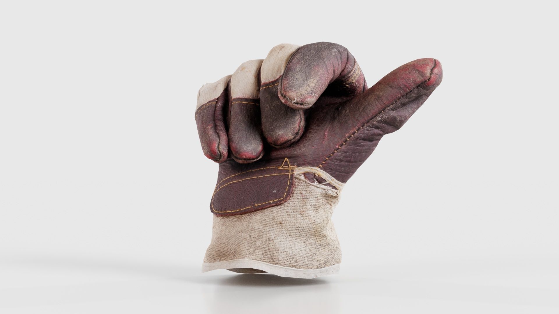 Gloved Hand 003 Low-poly 3D model_20