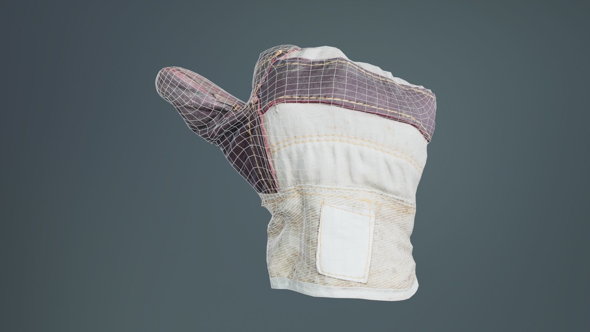 Gloved Hand 003 Low-poly 3D model_9