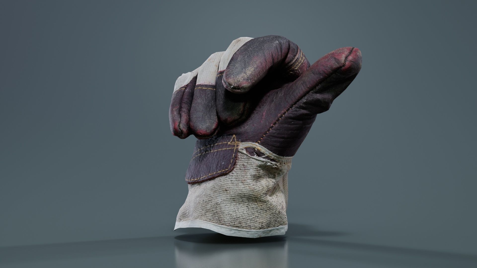 Gloved Hand 003 Low-poly 3D model_4
