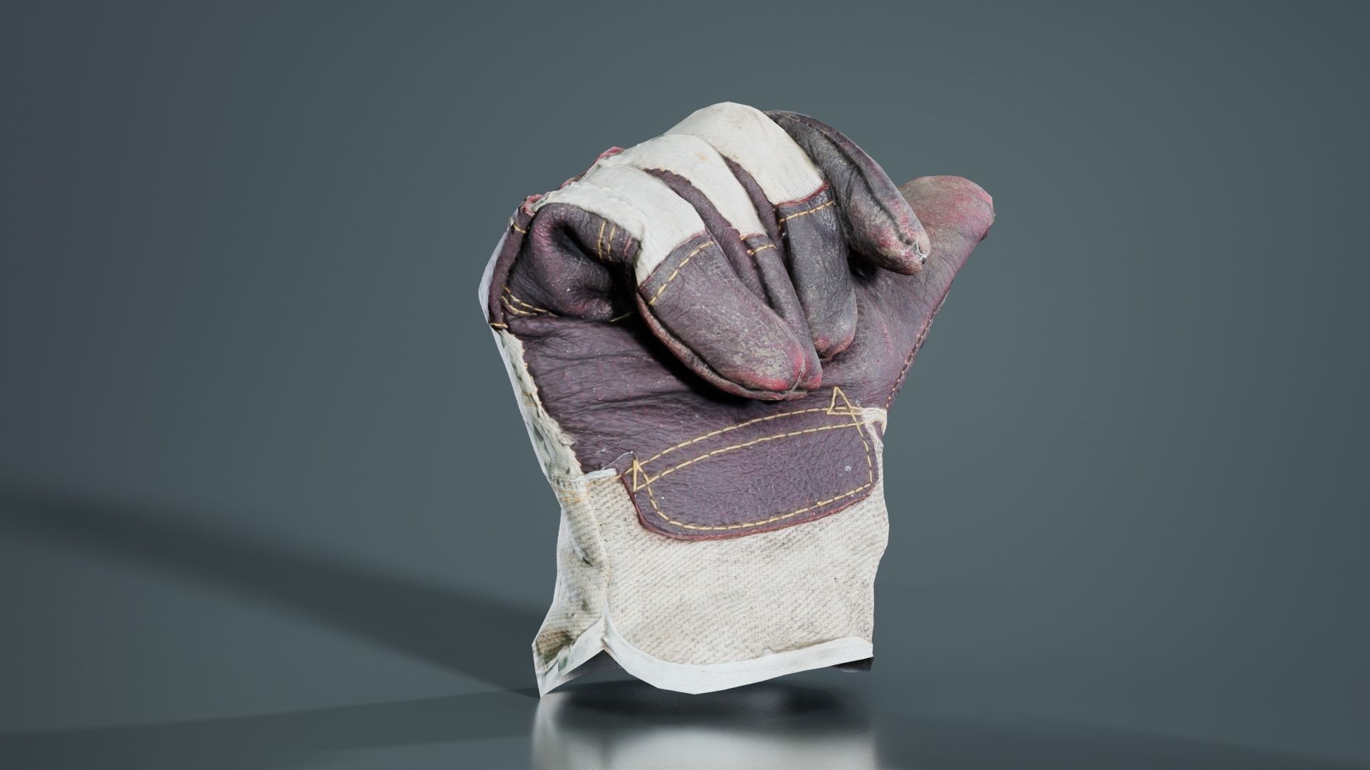 Gloved Hand 003 Low-poly 3D model_1