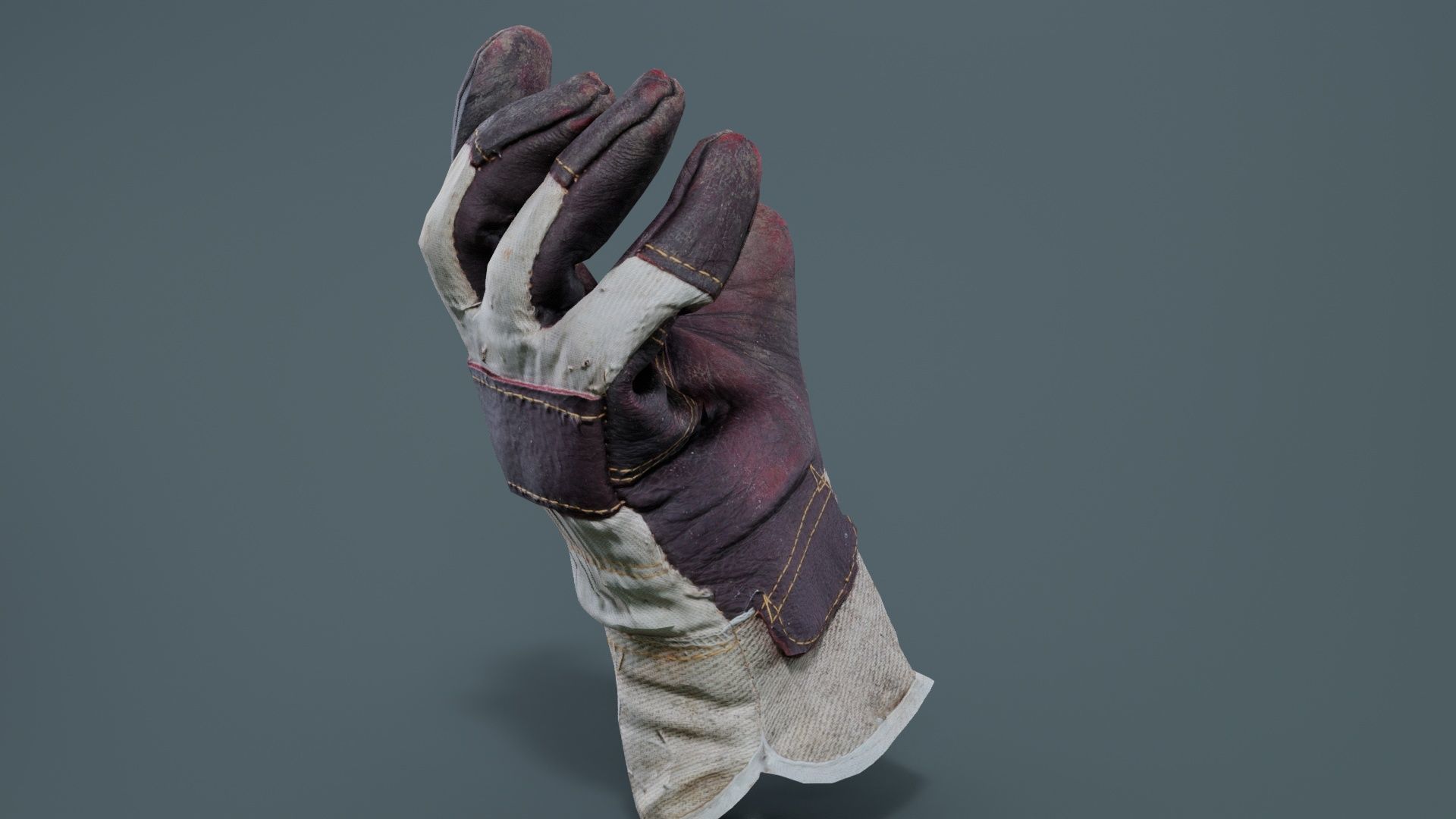 Gloved Hand 004 Low-poly 3D model_1