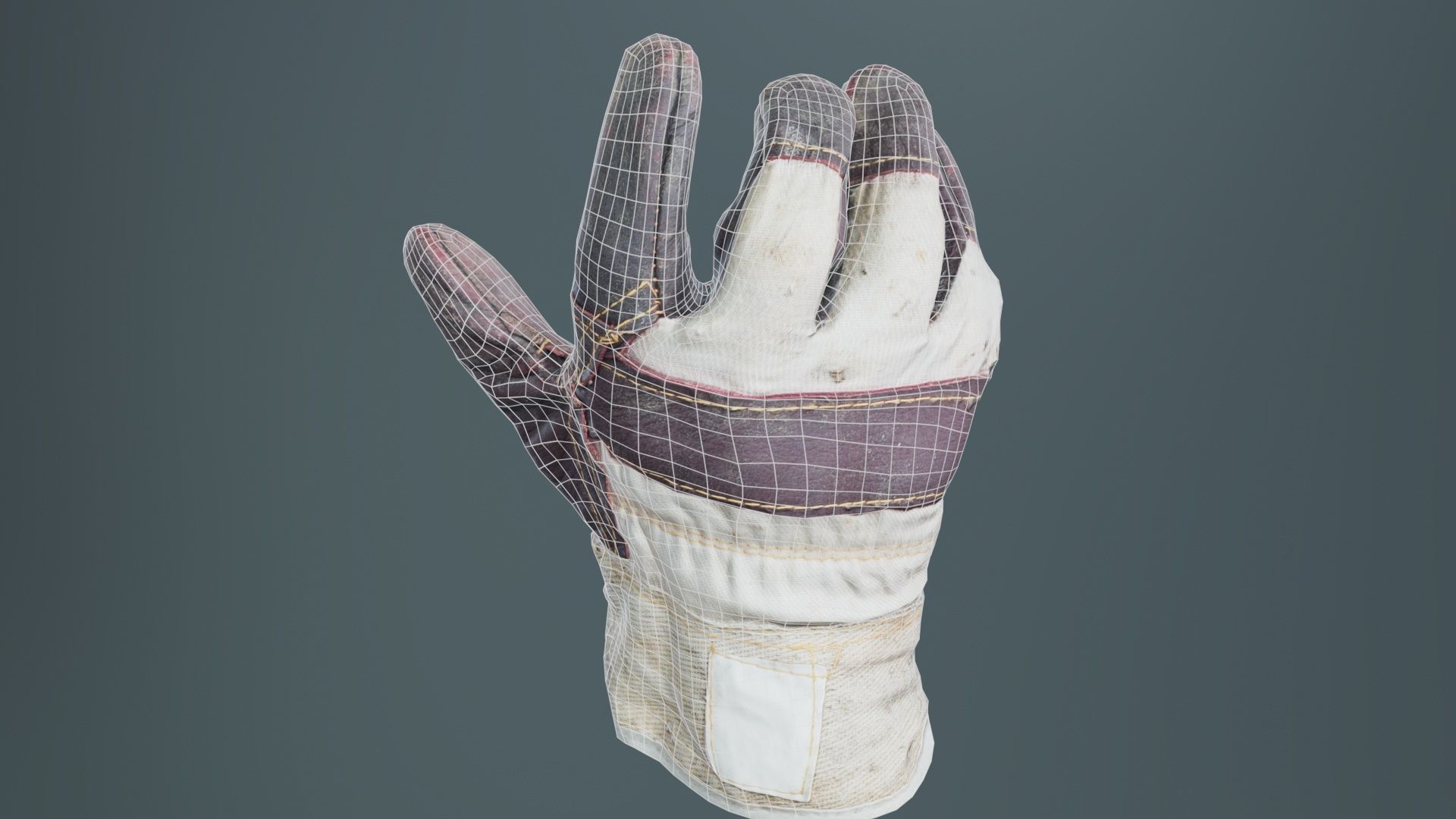Gloved Hand 004 Low-poly 3D model_10