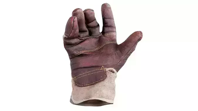 Gloved Hand 004 Low-poly 3D model