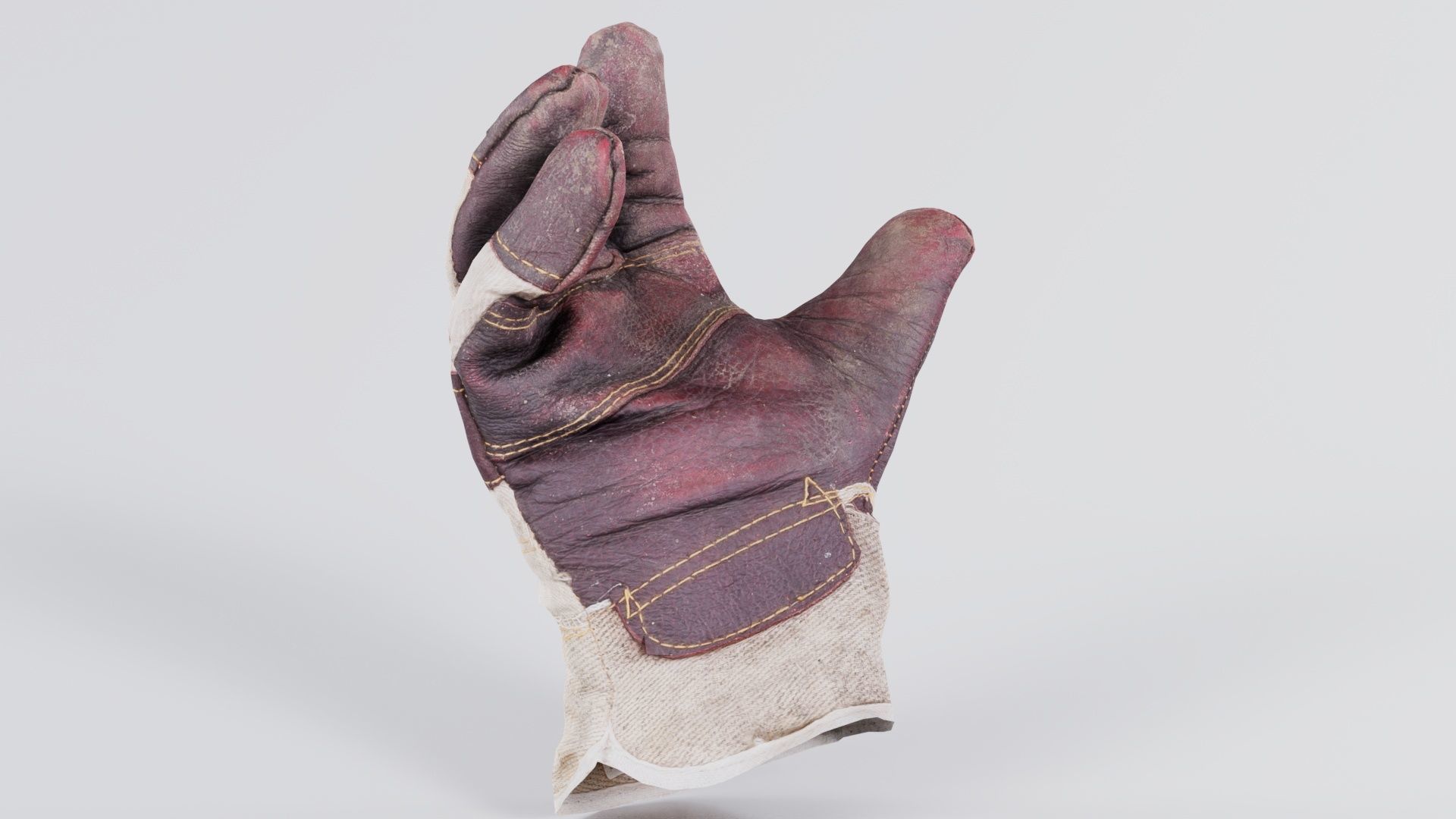 Gloved Hand 004 Low-poly 3D model_4