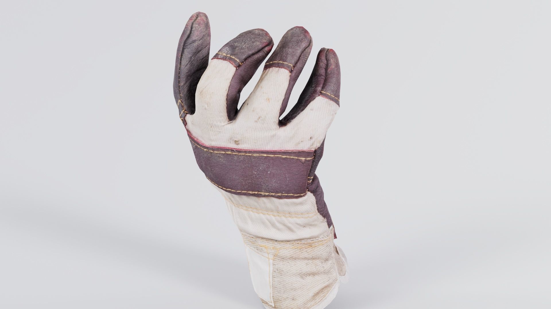 Gloved Hand 004 Low-poly 3D model_8