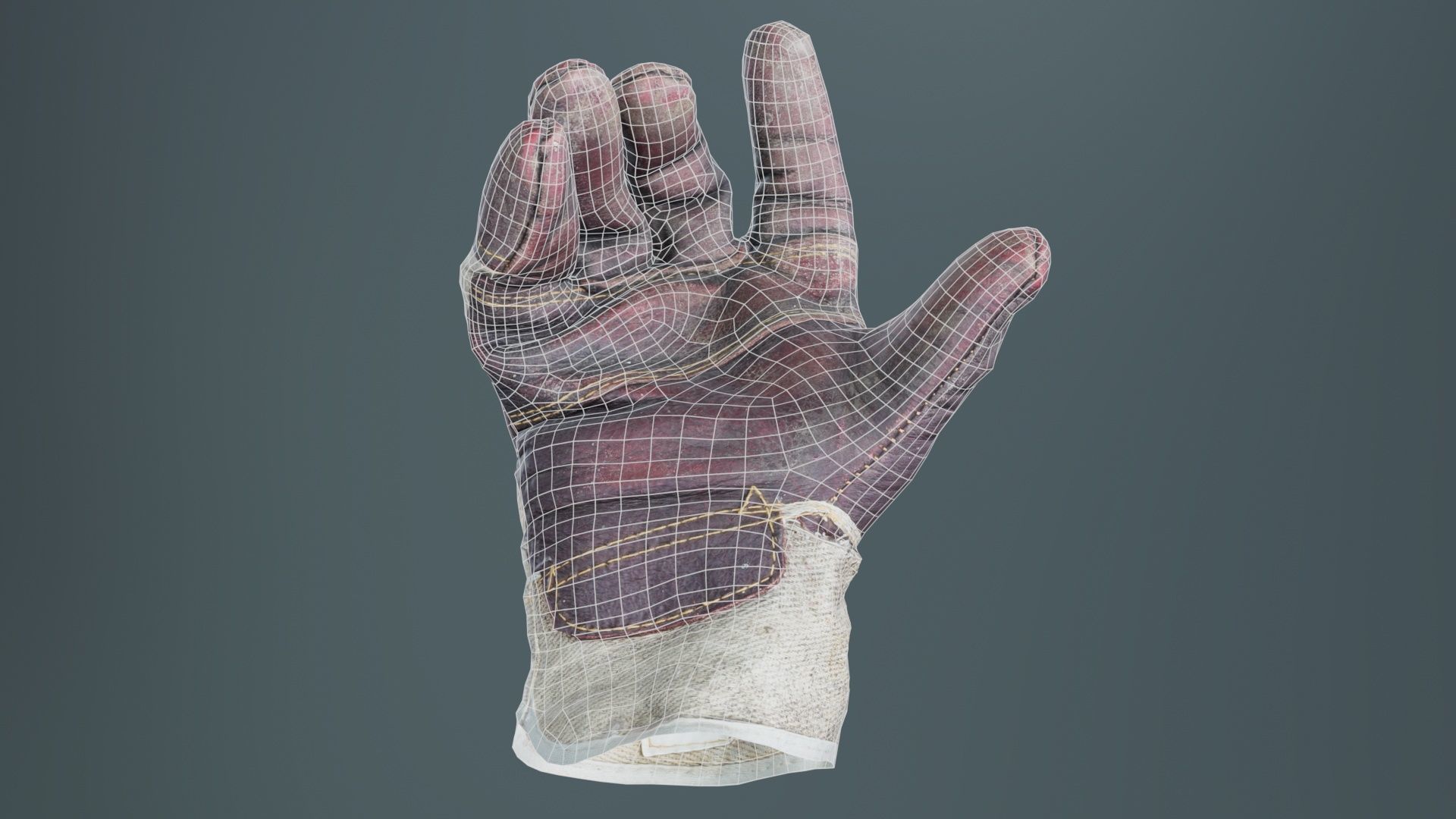 Gloved Hand 004 Low-poly 3D model_9