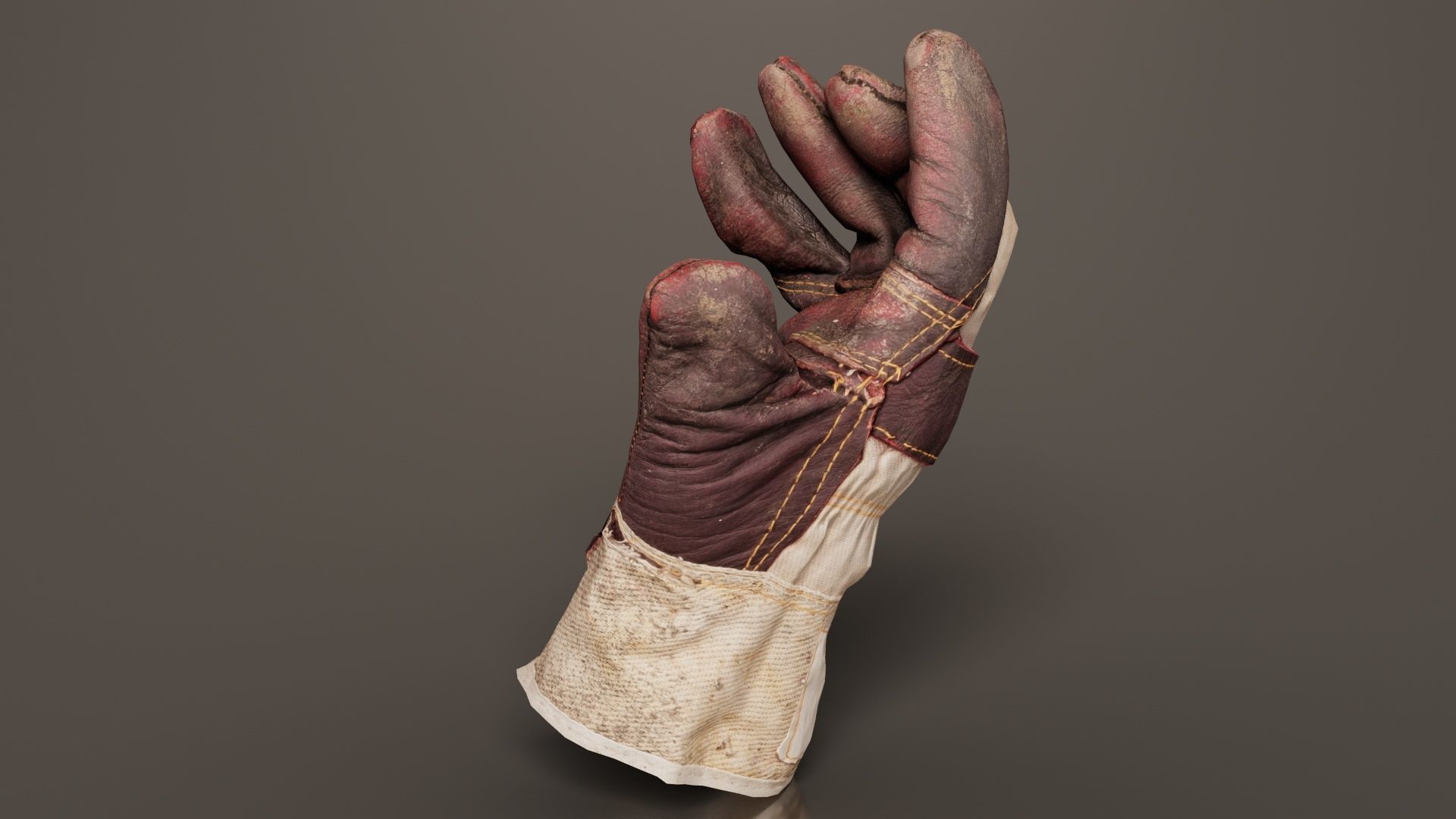 Gloved Hand 004 Low-poly 3D model_7