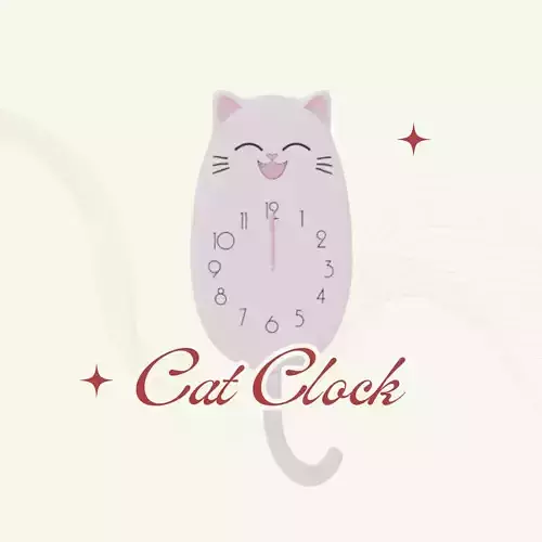 Cat Clock prop rigged 3D model
