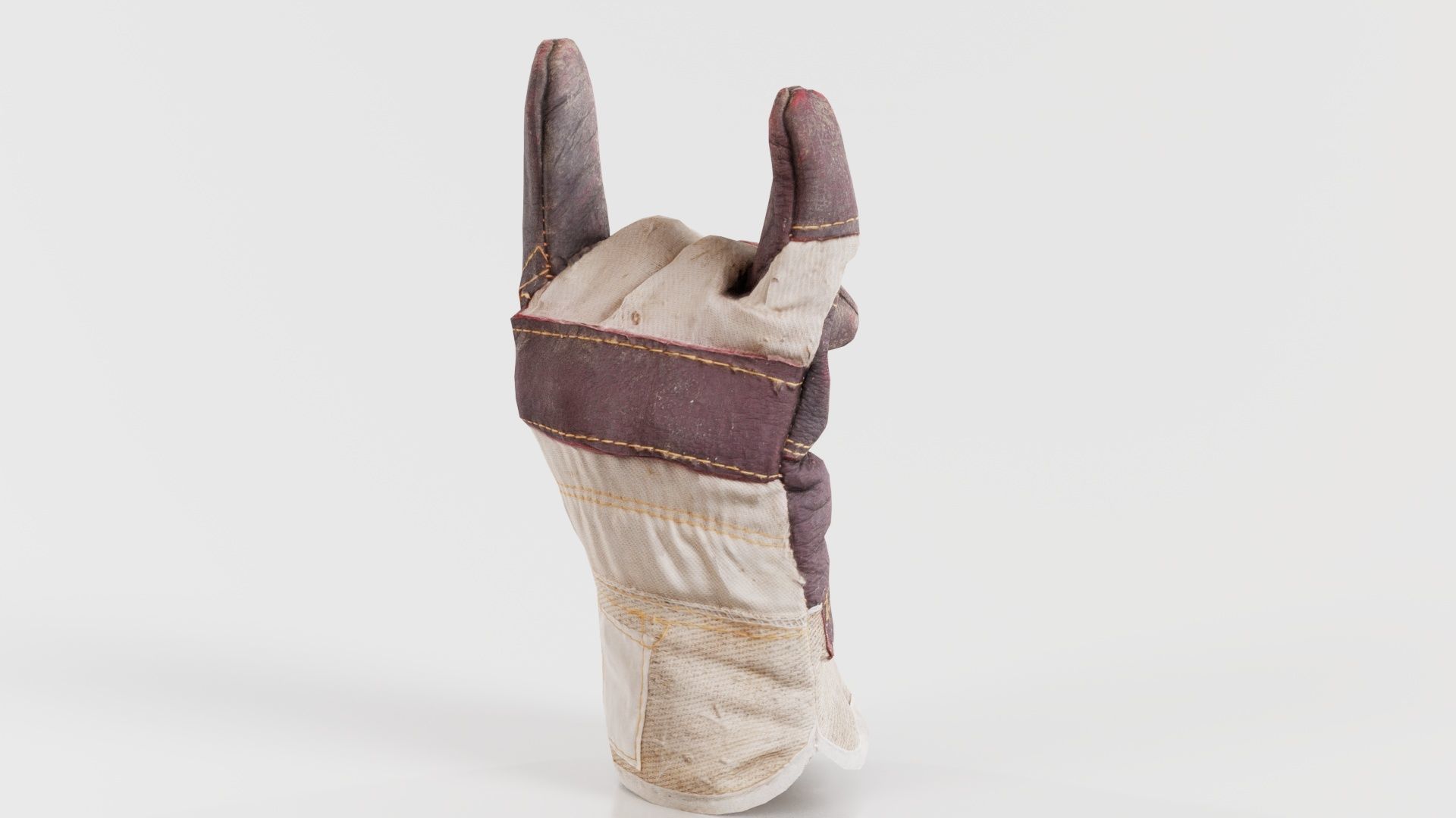 Gloved Hand 005 Low-poly 3D model_4