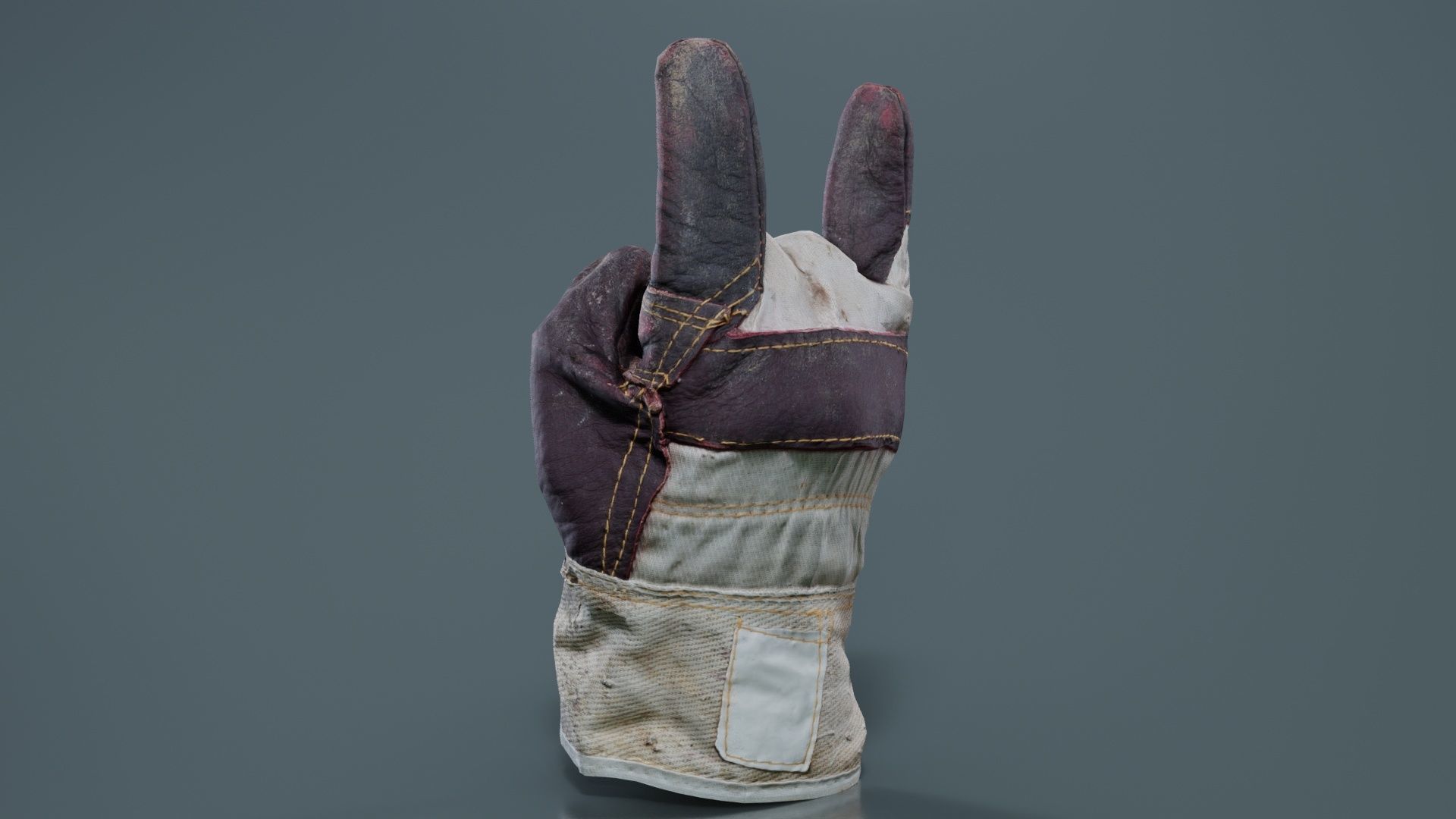 Gloved Hand 005 Low-poly 3D model_5