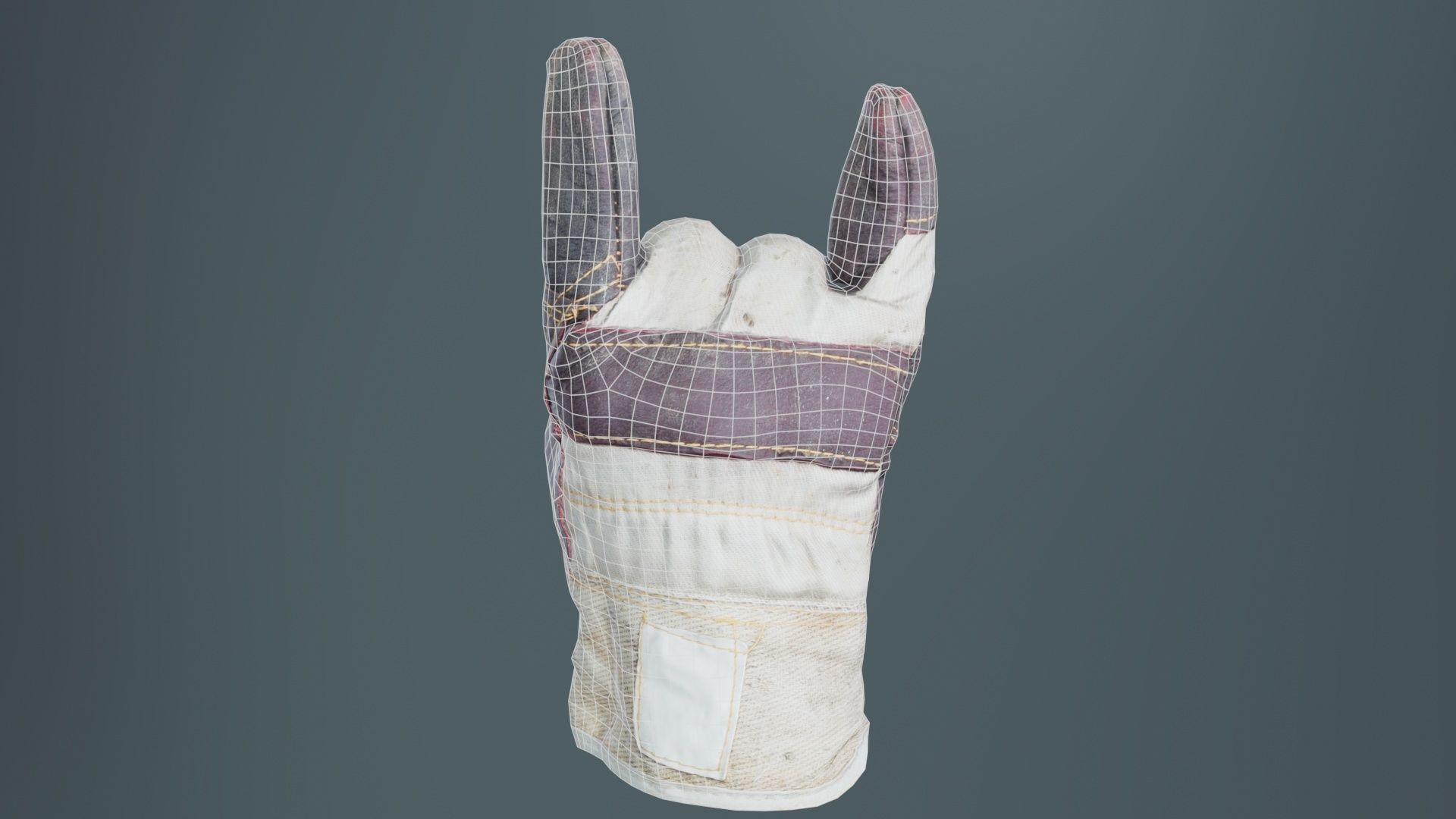 Gloved Hand 005 Low-poly 3D model_10