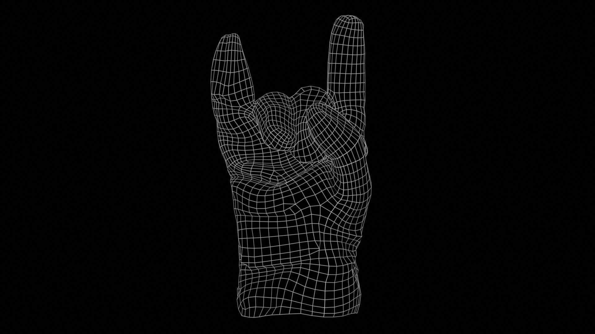 Gloved Hand 005 Low-poly 3D model_11