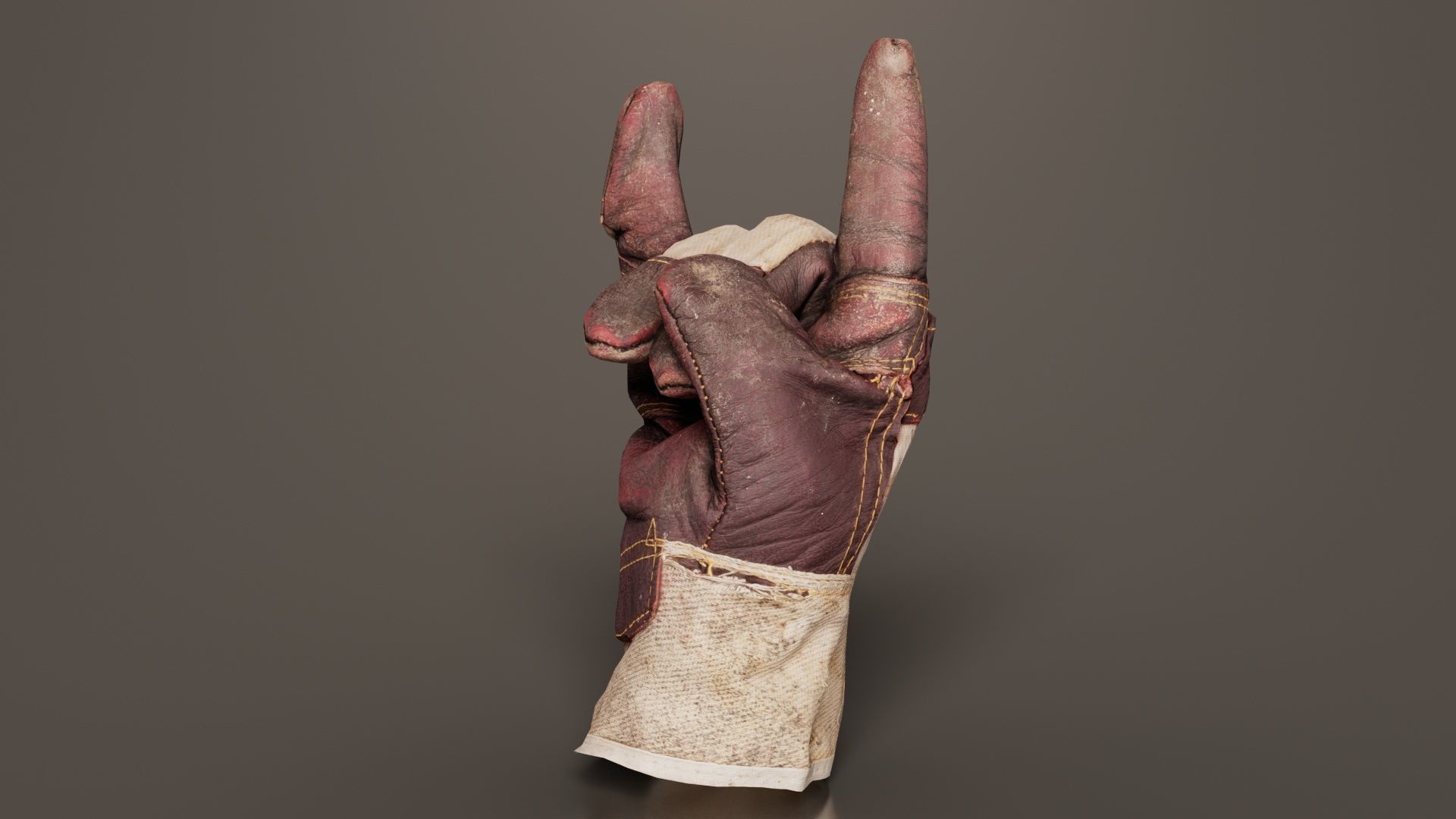 Gloved Hand 005 Low-poly 3D model_7