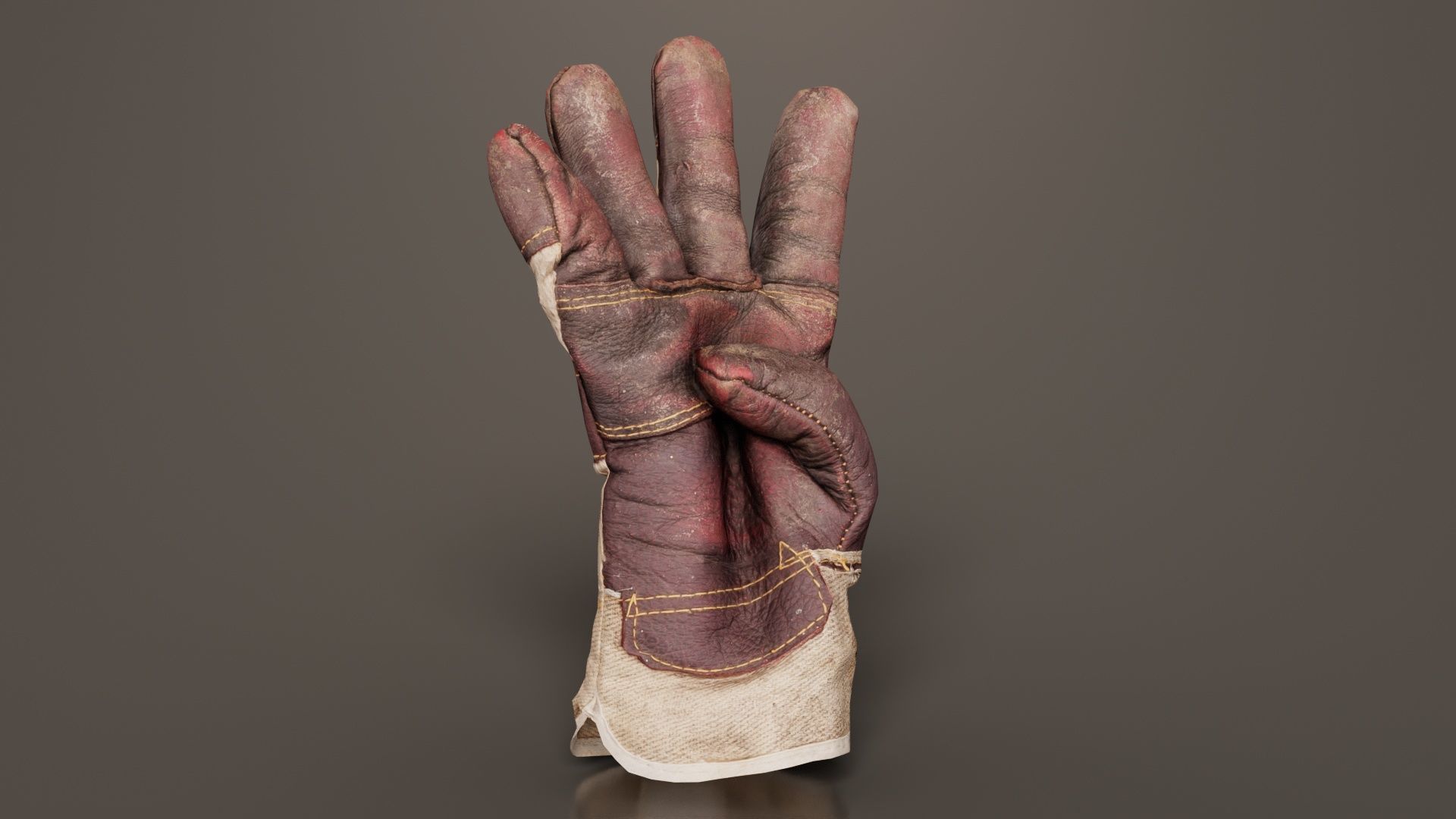 Gloved Hand 006 Low-poly 3D model_1