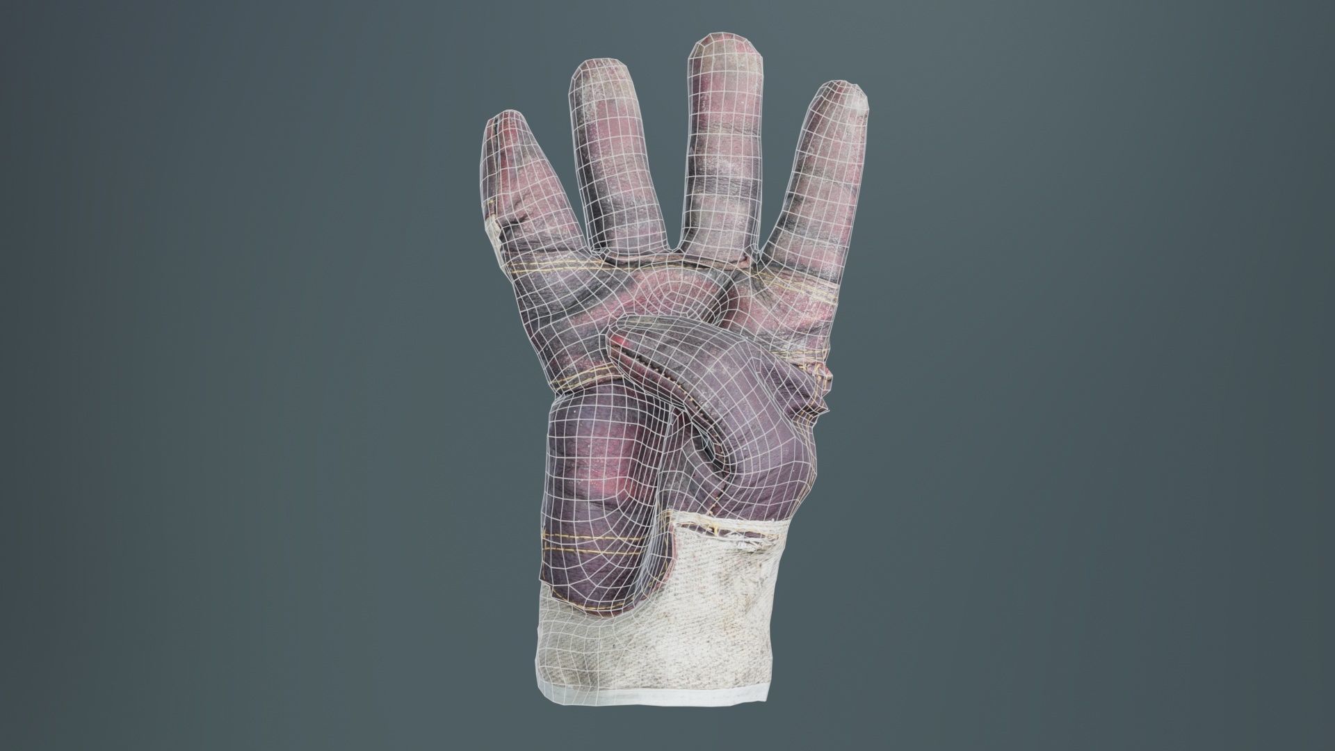 Gloved Hand 006 Low-poly 3D model_9