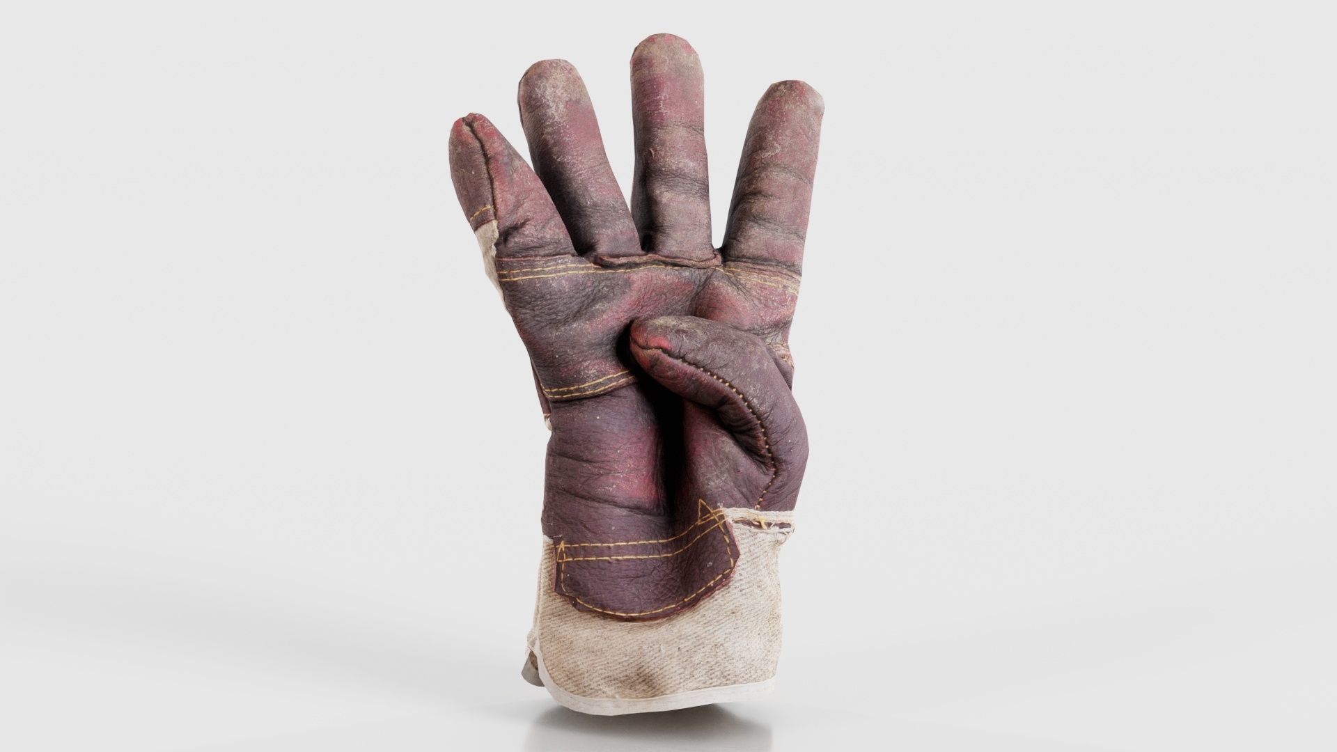 Gloved Hand 006 Low-poly 3D model_16